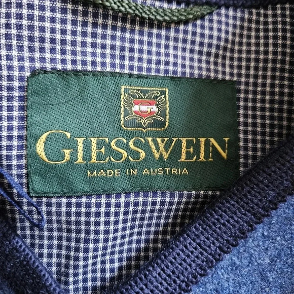 Giesswein Virgin Wool Grandmacore Boho Cardigan  Retro Sweater Blue Size US 10. - Picture 11 of 13